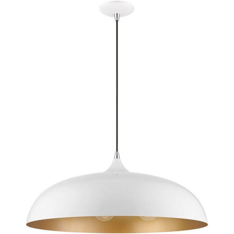 Livex Lighting Amador 3 - Light Pendant in  Shiny White/Polished Chrome