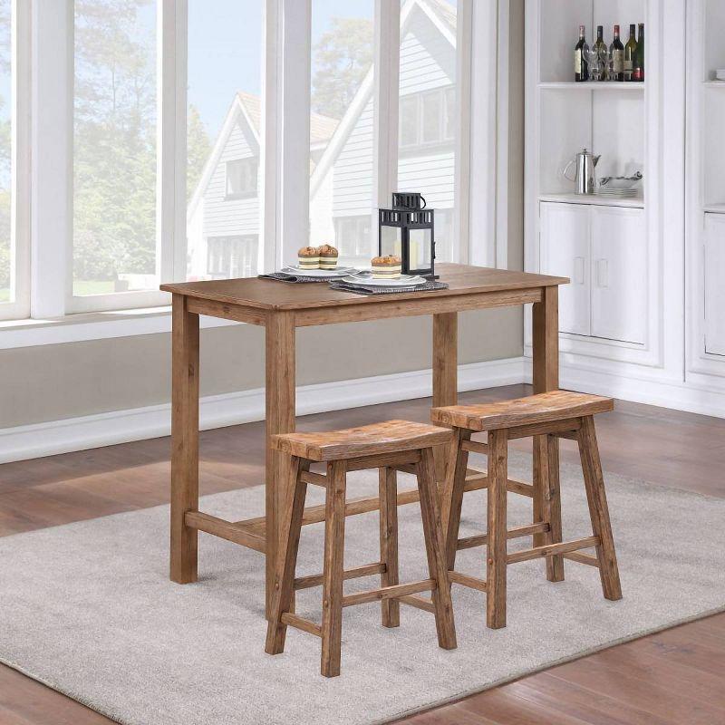 Boraam 24" Sonoma Saddle Counter Height Barstool Barnwood: Wood Frame, Fixed Seat, Farmhouse Style