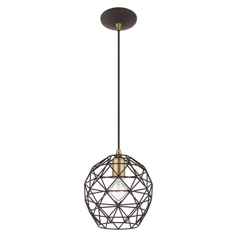 Livex Lighting Geometric Shade 1 - Light Pendant in  Bronze