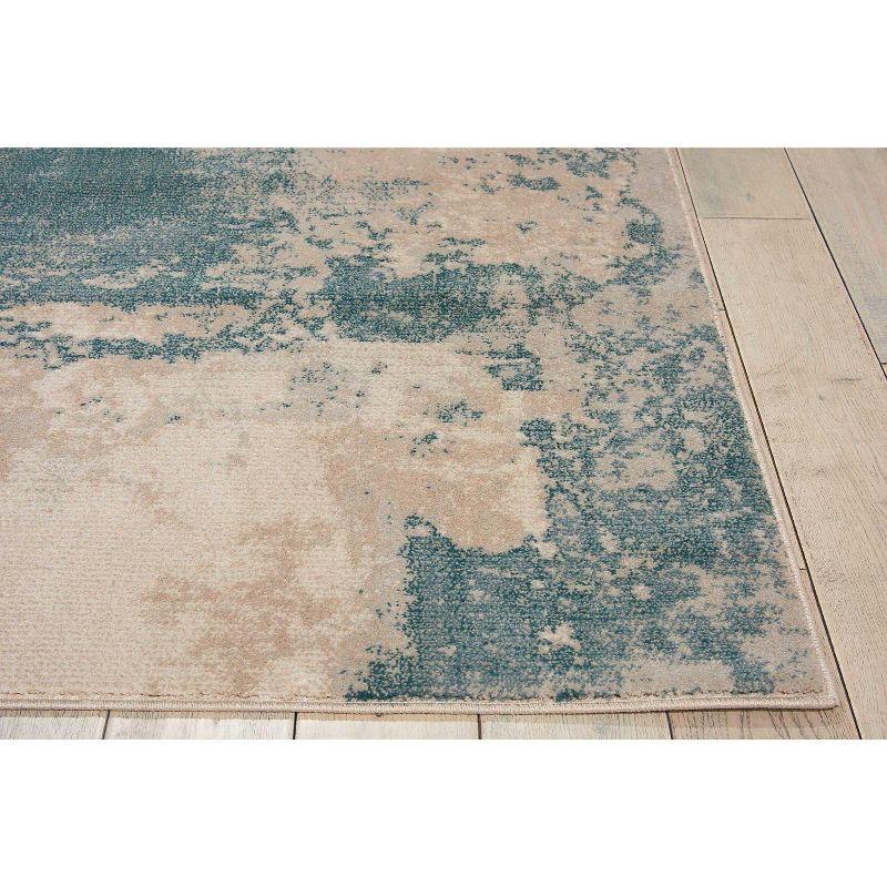 Nourison Maxell Transitional Abstract Area Rug Ivory/Teal 7'10" x 10'6"