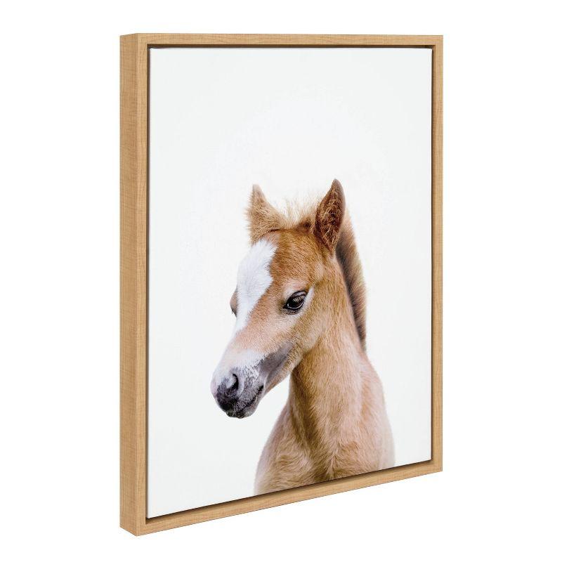 Kate & Laurel All Things Decor 18"x24" Sylvie Animal Studio Baby Horse Framed Canvas by Amy Peterson Natural : Vertical Digital Art