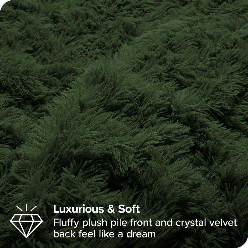 Forest Green Queen Shaggy Duvet Cover by Bare Home