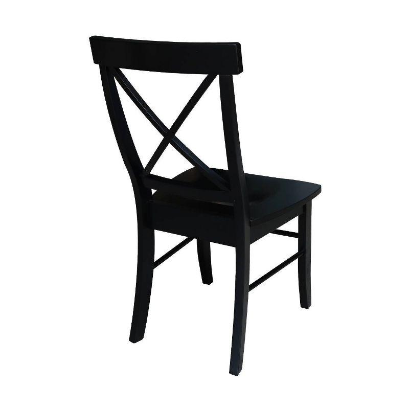 Set of 2 X Back Chairs with Solid Wood - International Concepts