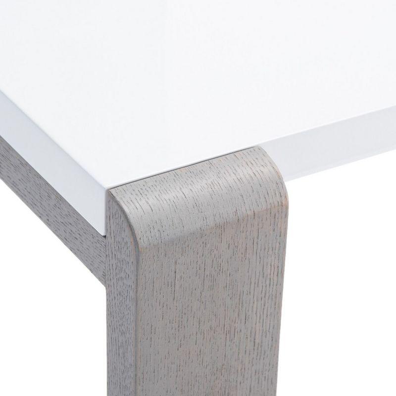 White and Grey Lacquered Wood Hallway Table with Storage