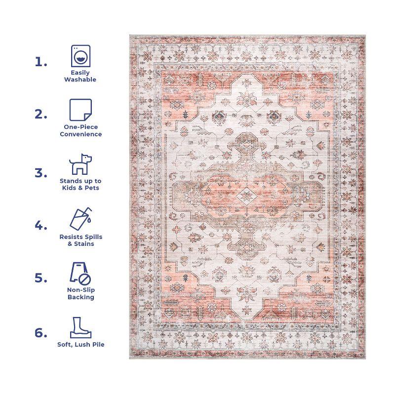 Nuloom Banks Vintage Pet Friendly Machine Washable Area Rug, 8' x 10', Beige