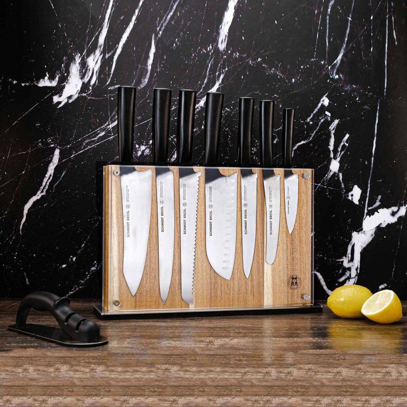 Schmidt Brothers Cutlery Carbon 6 15pc Knife Block Set: Stainless Steel Kitchen Knives, Serrated Blades, Hand Wash