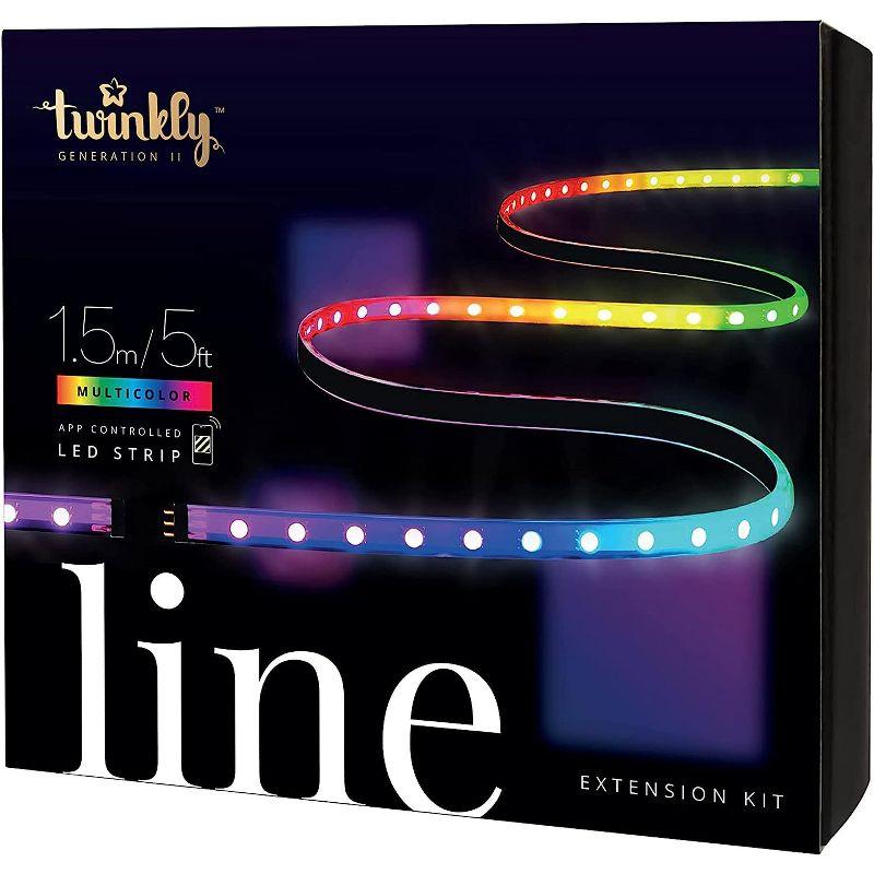 Twinkly Twinkly 5 Ft Adhesive Magnetic Multicolor Indoor Line Light Strip Extension Kit