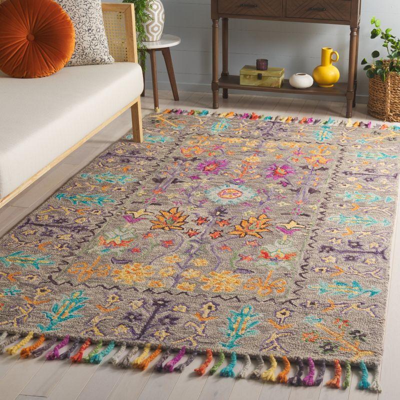 Blossom BLM453 Hand Tufted Indoor Accent Rug - Grey/Multi - 3'x5' - Safavieh