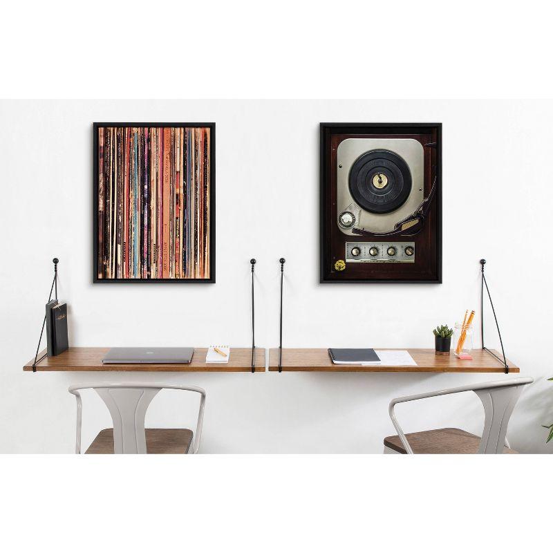 18" x 24" Sylvie Records Framed Canvas by Robert Cadloff - Kate & Laurel: Vinyl Collection Wall Art