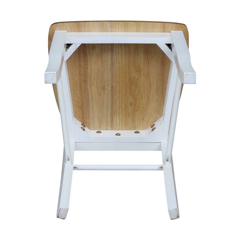 White and Natural Wood Ladderback Side Chair