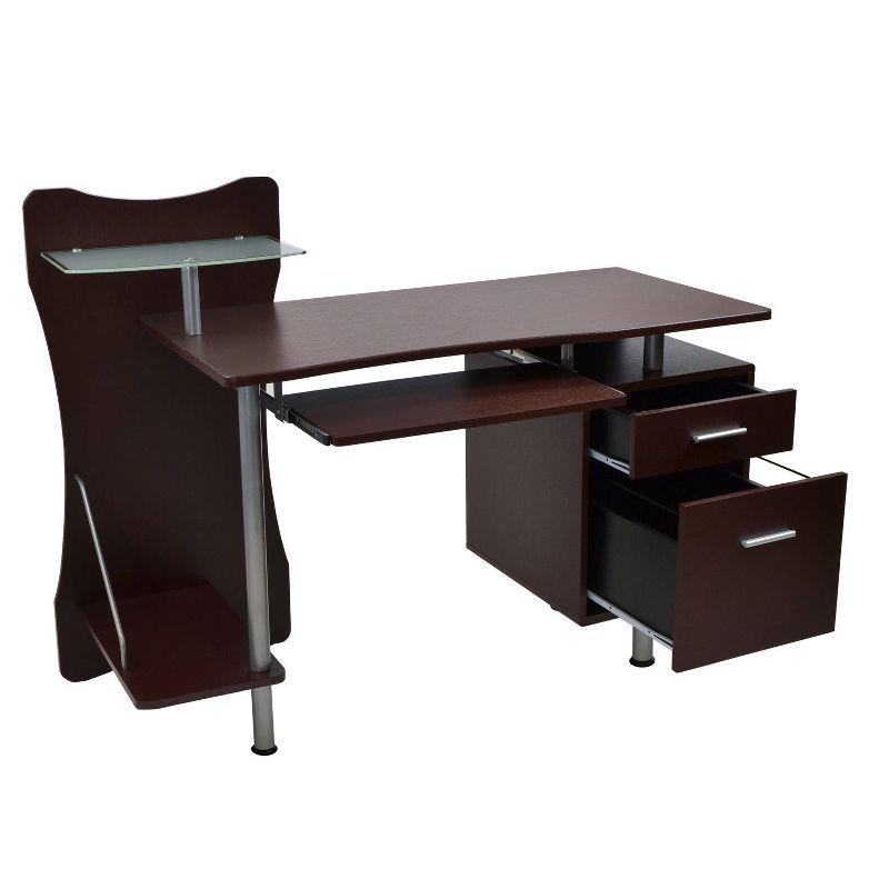 Stylish Computer Desk with Storage Brown - Techni Mobili