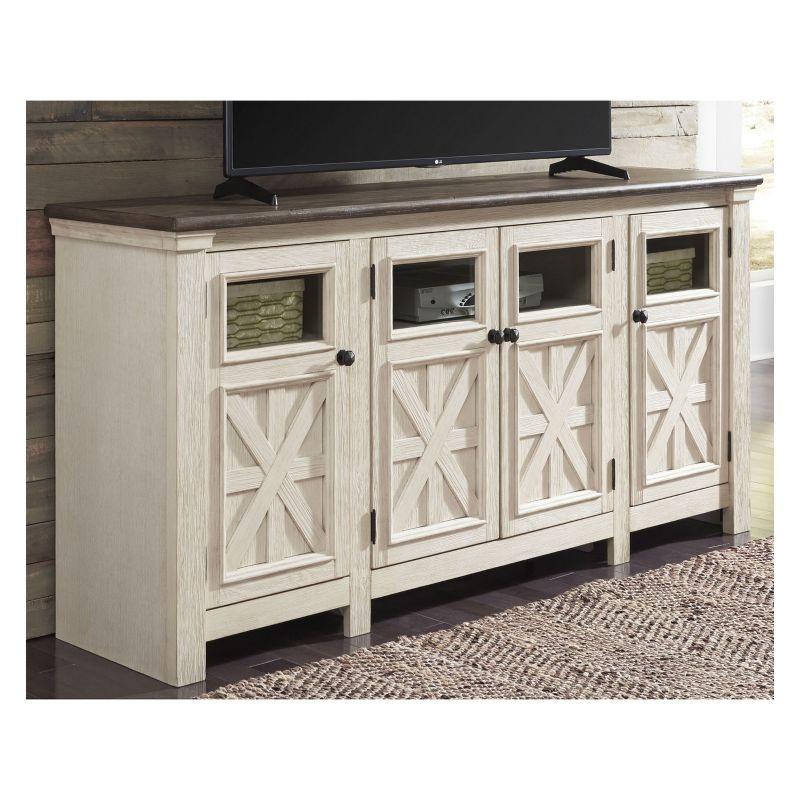 Bolanburg Extra Large TV Stand for TVs up to 74" Off White: Entertainment Center - Signature Design by Ashley