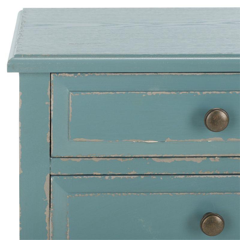 Lori End Table With Storage Drawers - AMH6576F - Pale Blue/White Smoke - Safavieh Couture