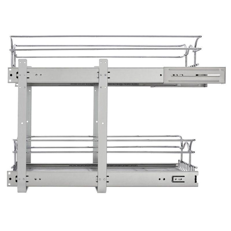 Chrome 2-Tier Wire Pullout Kitchen Cabinet Organizer