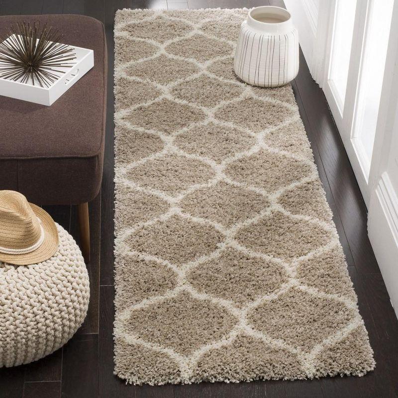 Hudson Shag SGH280 Power Loomed Indoor Runner Rug - Beige/Ivory - 2'3"x10' - Safavieh