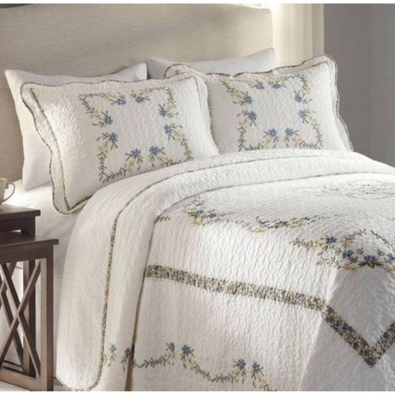 Modern Heirloom Heather Floral Embroidered Single Bedspread & Reviews | Wayfair