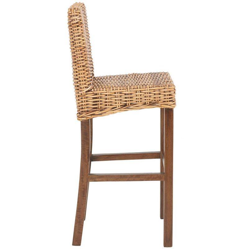 Tobie Rattan Bar Stool - BST6500 - Honey Brown Wash/Antique Brow - Safavieh