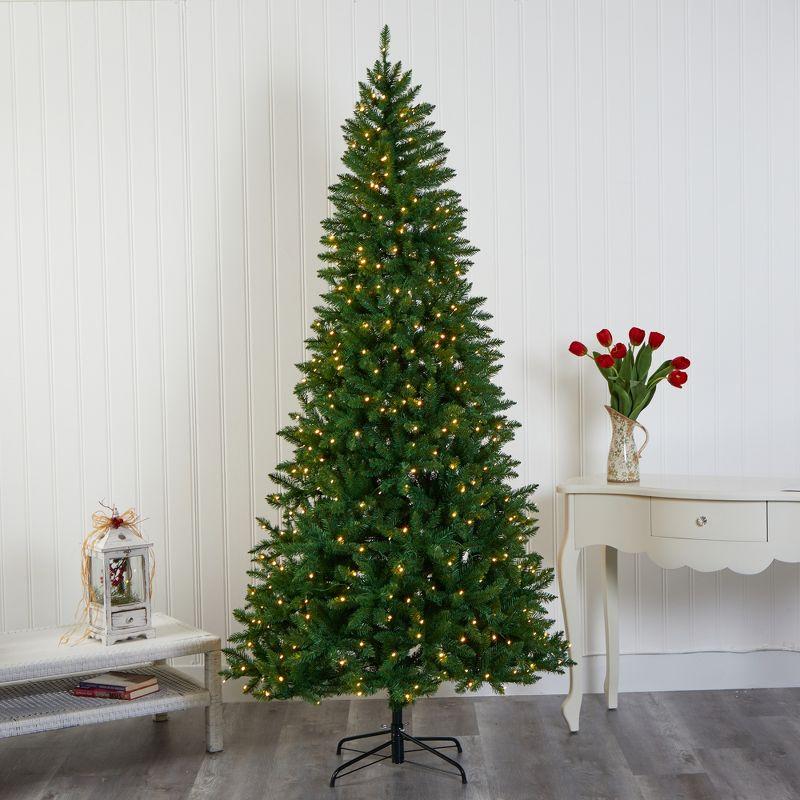 Nearly Natural 7.5-ft Green Valley Fir Artificial Christmas Tree with 500 Clear LED Lights