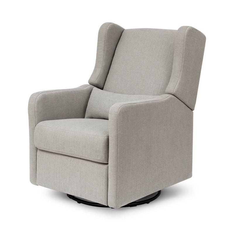 Arlo Performance Grey Linen Wood Swivel Recliner