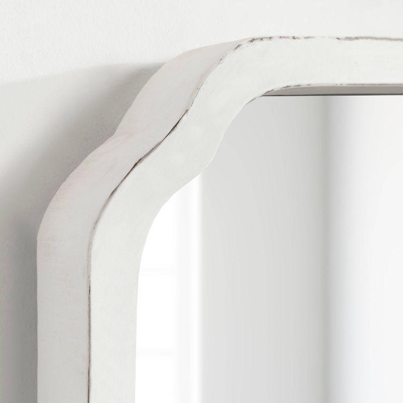 Kate & Laurel All Things Decor 24"x24" Marston Farmhouse Rectangle Wall Mirror White: No Assembly, Wood Frame, Wall Mounted