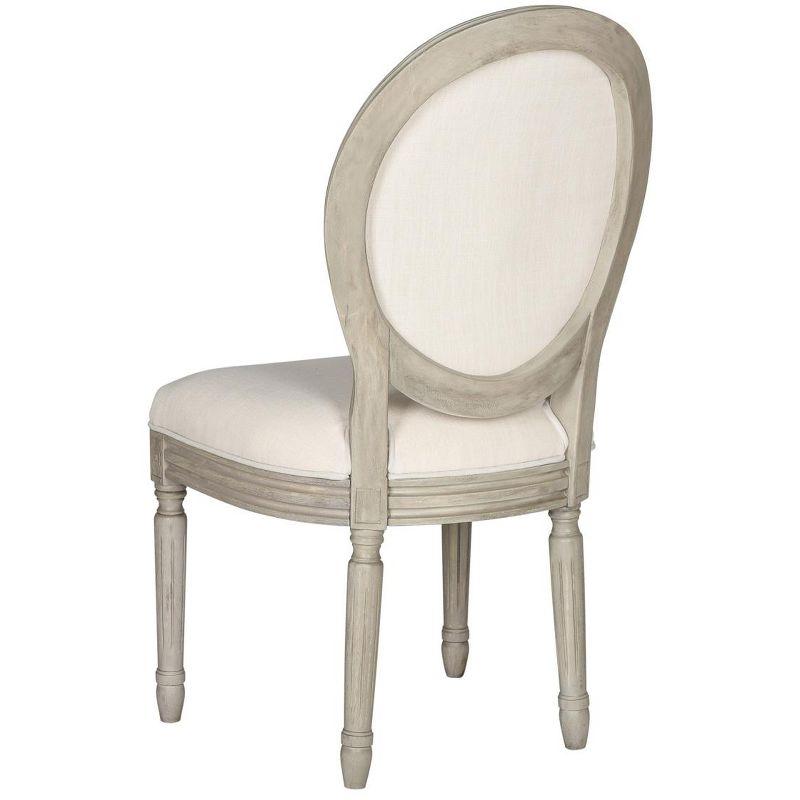 Holloway 19" H French Brasserie Oval Side Chair (Set of 2) - FOX6228 - Light Beige/Rustic Grey - Safavieh Couture