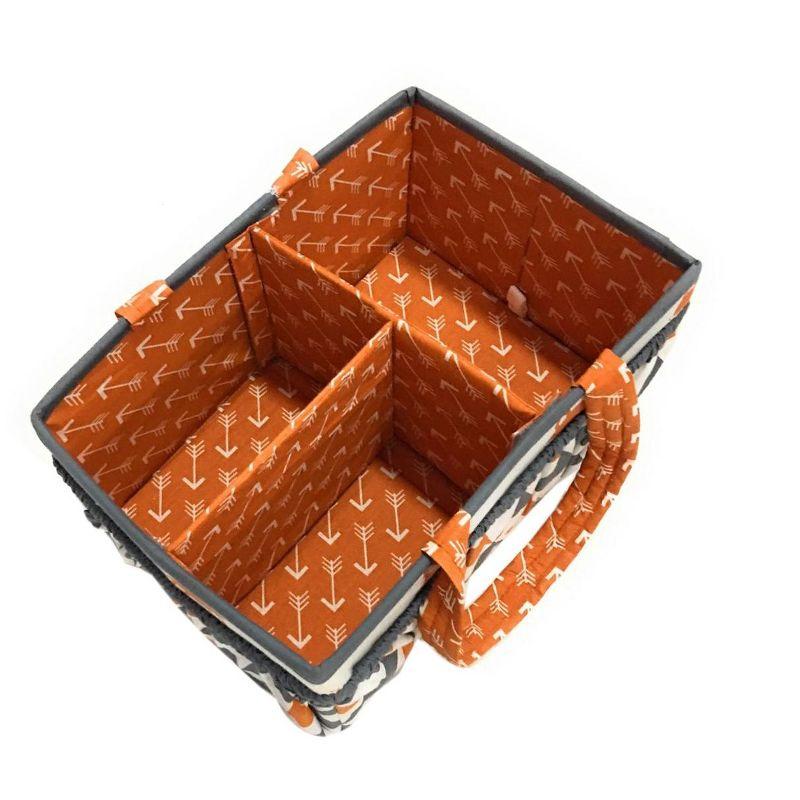 Bacati - Playful Fox Orange/Gray Storage Caddy