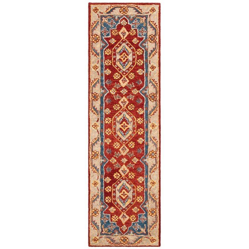 Antiquity AT503 Hand Tufted Runner Rug - Red/Blue - 2'3"x8' - Safavieh.