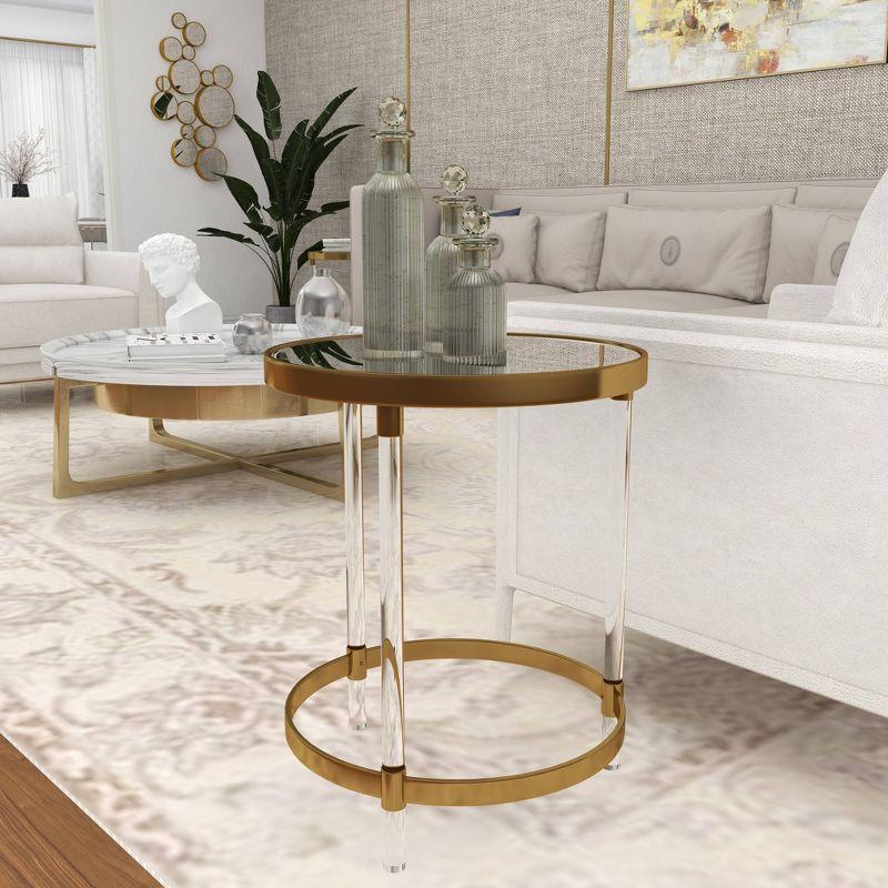 Contemporary Acrylic Accent Table Gold - Olivia & May