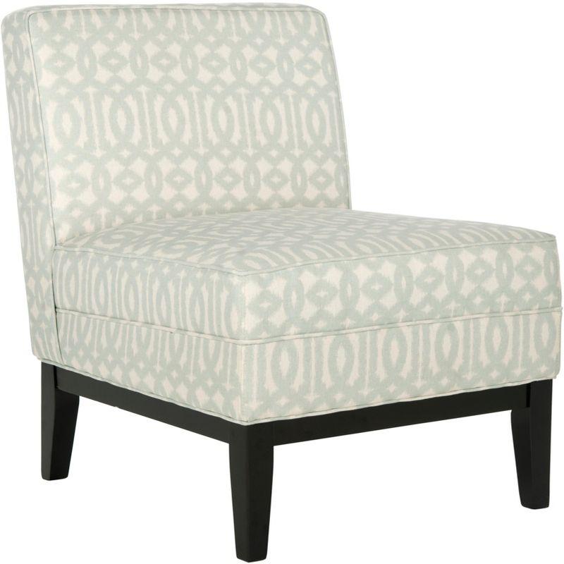 Gray Geometric Patterned Birch Wood Slipper Chair