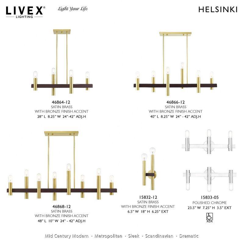 Livex Lighting Helsinki 4 - Light Chandelier in  Satin Brass/Bronze
