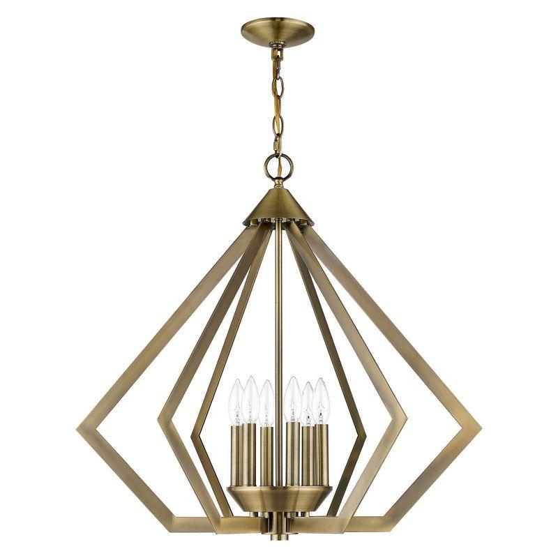 Livex Lighting Prism 6 - Light Chandelier in  Antique Brass