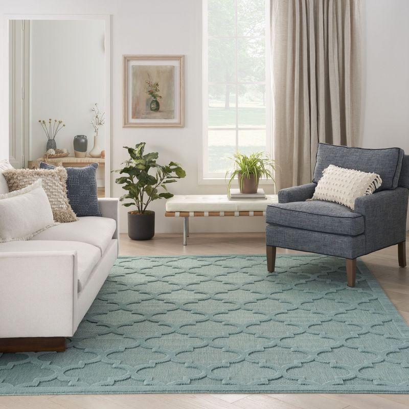 Nourison Easy Care 8' x 10' Aqua/Teal Indoor/Outdoor Rug
