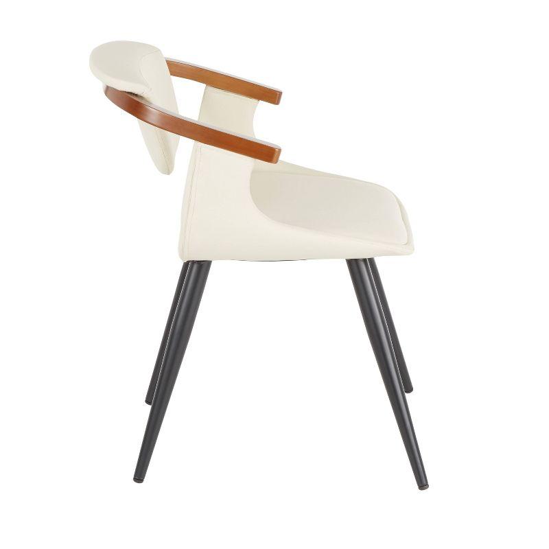 Elevate Cream Faux Leather Side Chair with Bamboo Frame