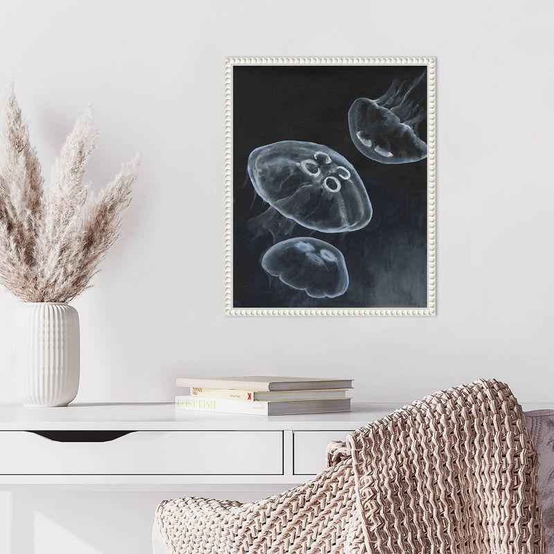 Jellyfish Heaven I White Floater Frame Canvas Print