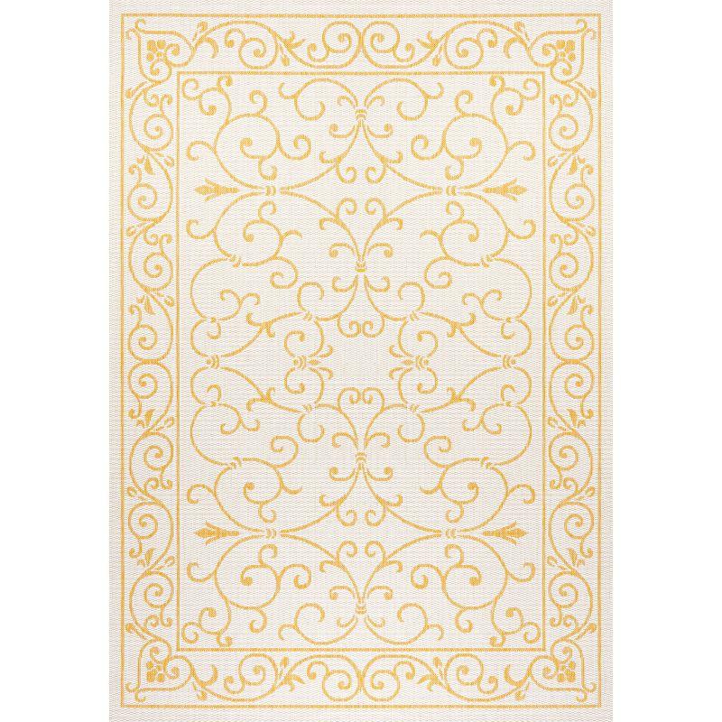 Charleston Vintage Filigree Textured Weave Indoor/Outdoor Area Rug  - JONATHAN Y