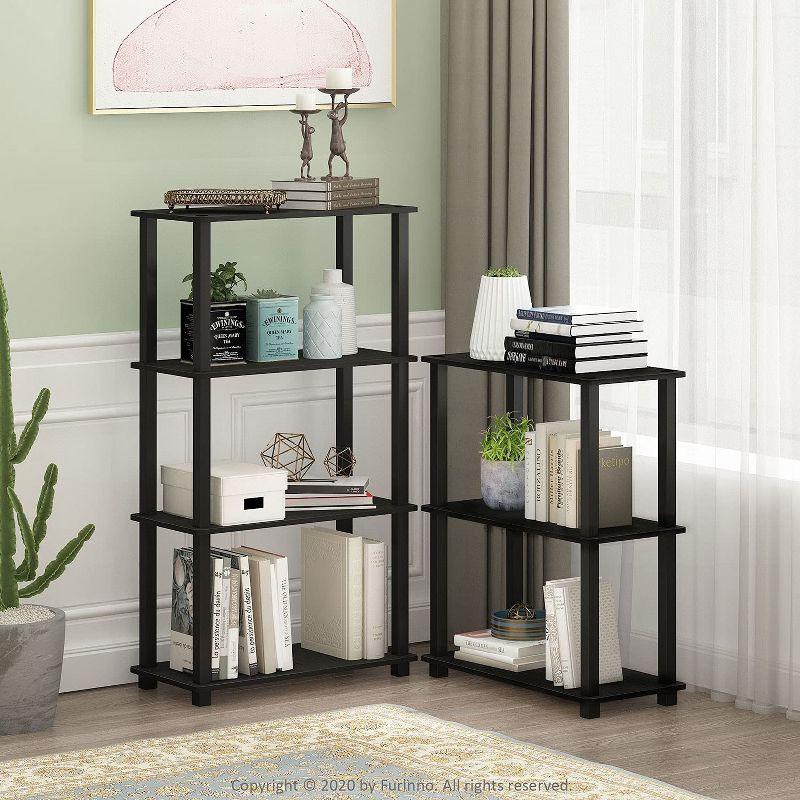 Furinno 4-Tier Open Decorative Bookshelf Multipurpose Display Rack,Americano