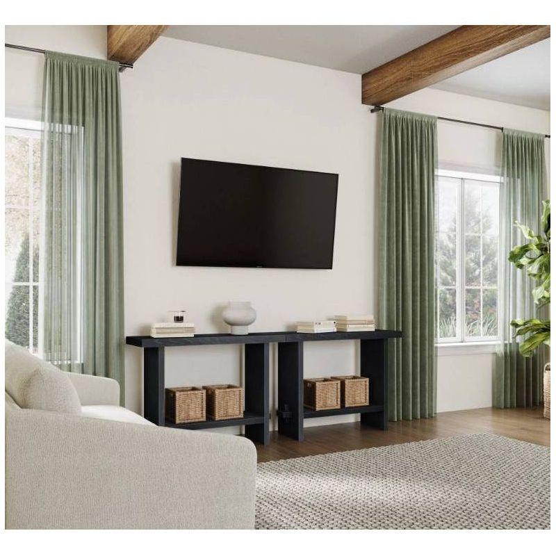 Nathan James Set of 2 Virgo Wood Console Table Black