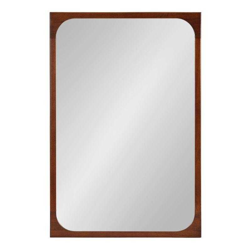 Kate & Laurel All Things Decor 24"x36" Kenai Framed Wall Mirror Walnut Brown: Modern Rectangular Design, No Assembly Required