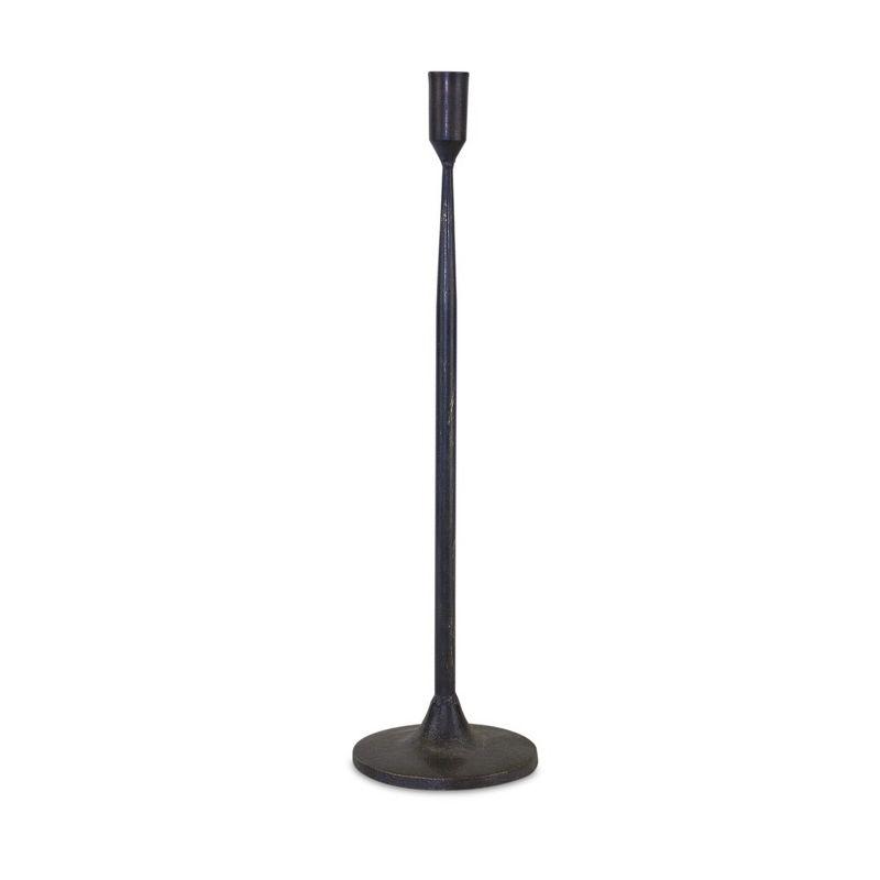 Melrose Black Metal Taper Candle Holder Set