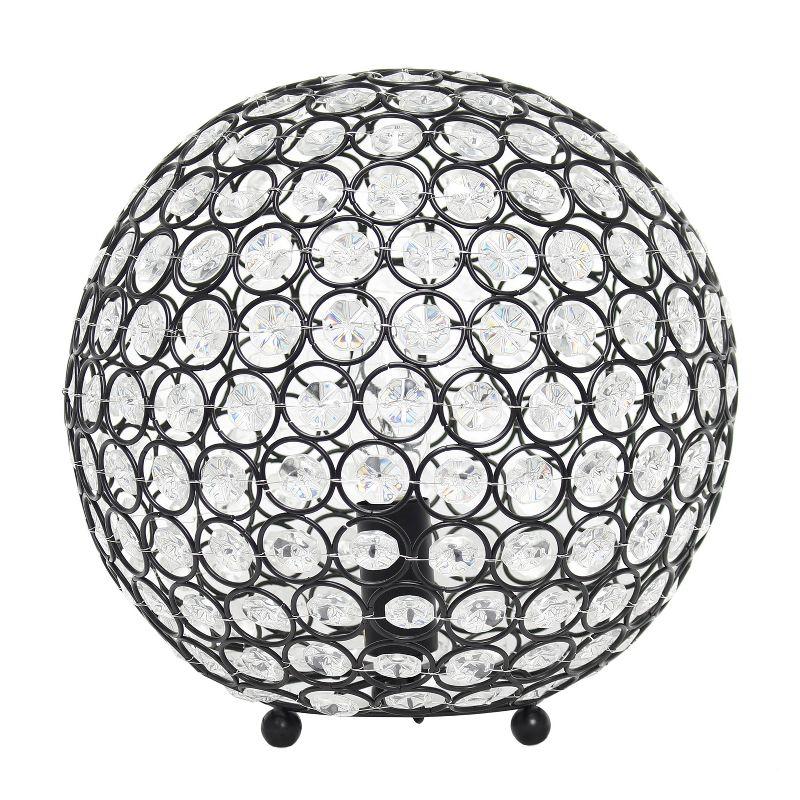 10" Elipse Crystal Ball Sequin Table Lamp Bronze - Elegant Designs: UL Listed, No Assembly Required, Metal & Crystal Shade