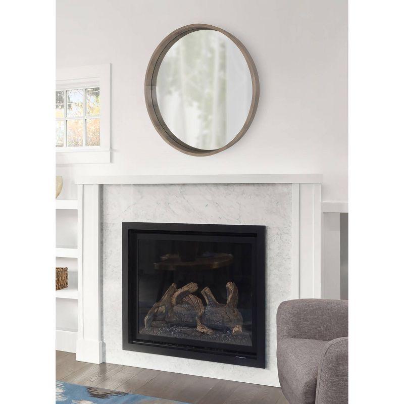 30" Hutton Round Wall Mirror Gray - Kate & Laurel All Things Decor