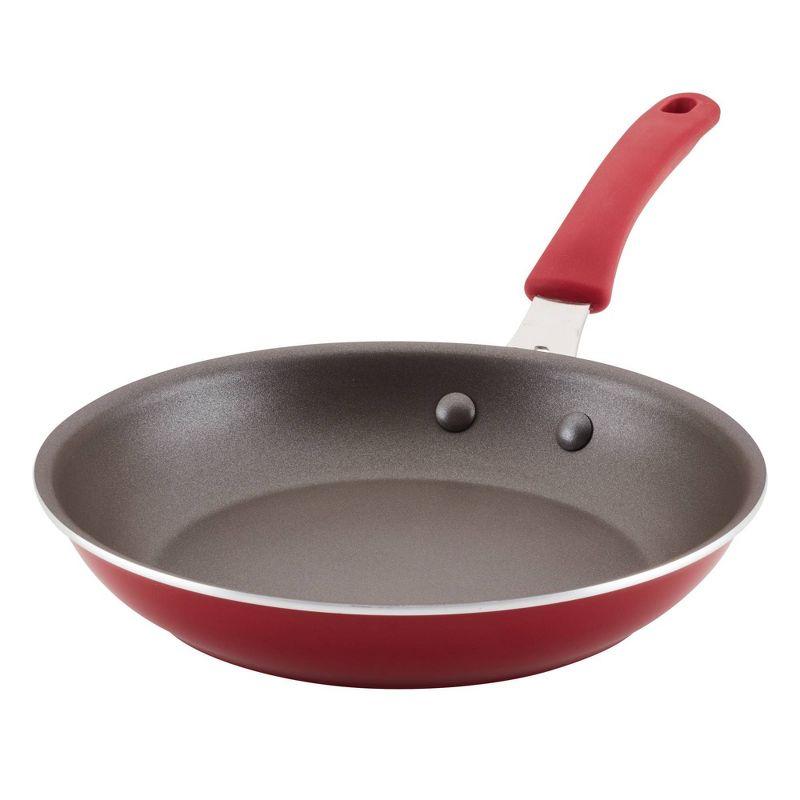 Rachael Ray Cook + Create Aluminum Nonstick Frying Pan 10" Red: Gas & Induction Compatible, Hand Wash, Lifetime Warranty