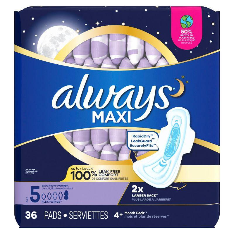 Always Maxi Extra Heavy Overnight Pads - Size 5