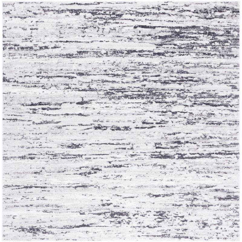 Amelia ALA768 Power Loomed Area Rug - Light Grey/Charcoal - 6'7"x6'7" - Safavieh.