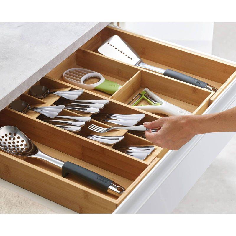 Joseph Joseph DrawerStore Bamboo Expandable Cutlery, Utensil and Gadget Organizer