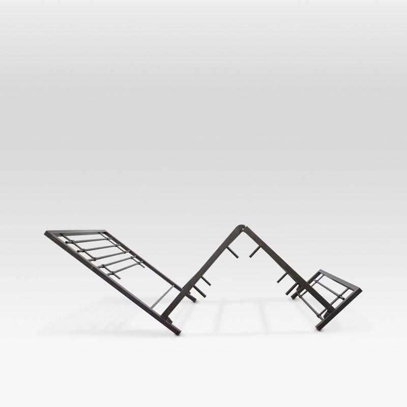 17 Stories Mcintosh Industrial Metal Snap Assembled Bed Frame