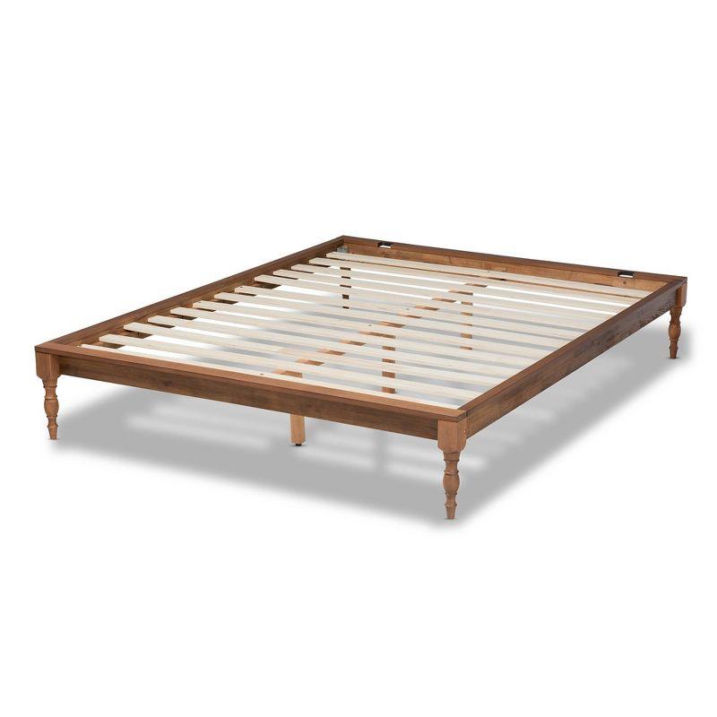 Parisian Walnut Brown Full/Double Wood Bed Frame with Headboard