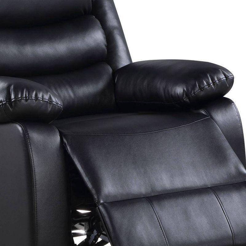 39" Eilbra PU Recliner Sofa Black- Acme Furniture