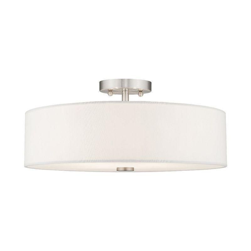 Livex Lighting Meridian 4 - Light Semi-Flush Mount in  Brushed Nickel