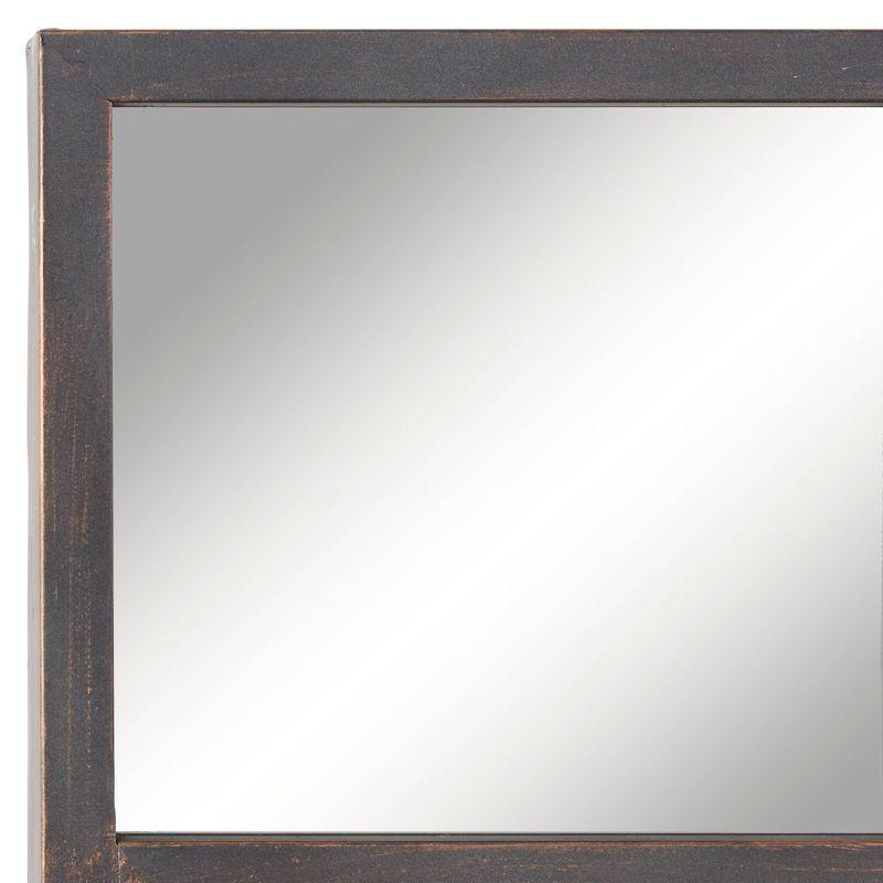 Glass Window Pane Inspired Wall Mirror Black - Olivia & May: Industrial Style, 45x35.38", Iron Frame